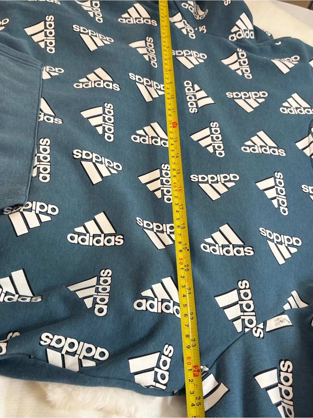 adidas Teal Allover Logo Pullover Hoodie XXT #Campus #Athleisure #Tailgates#Jock